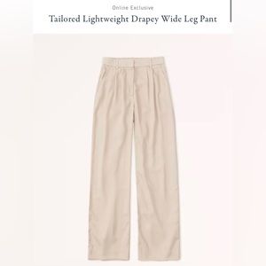 Abercrombie Tailored Lightweight Drapey Wide Leg Pant Large